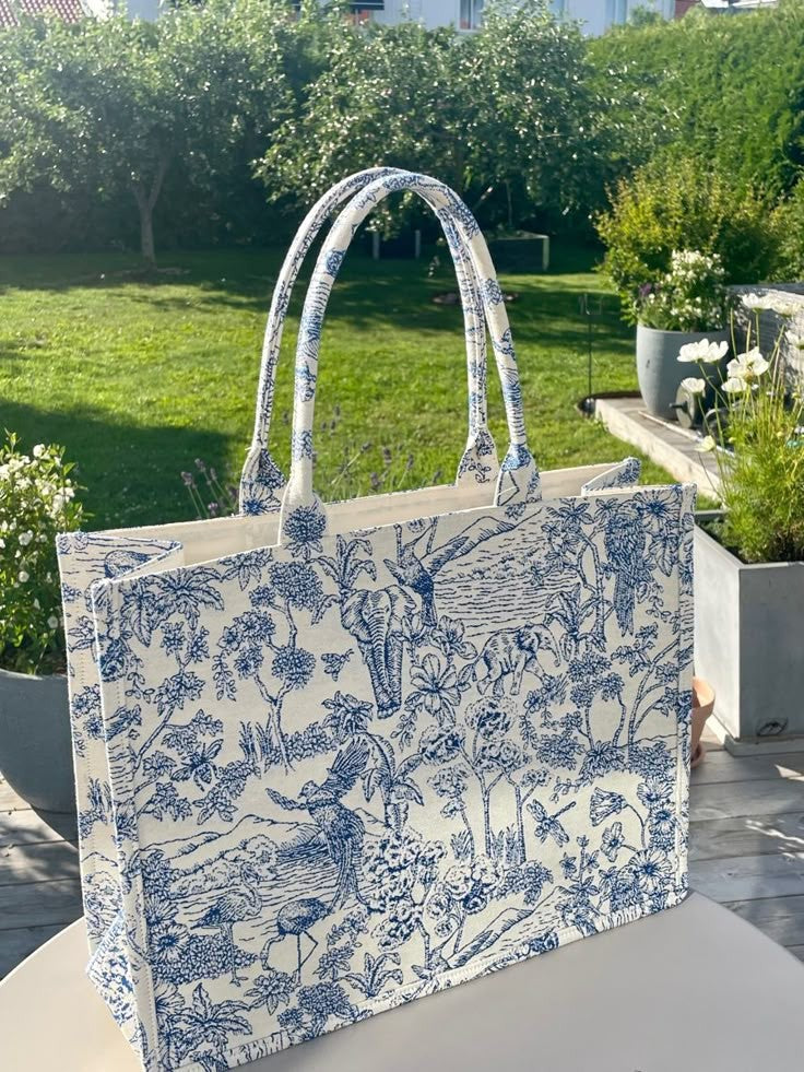 Cotton Canvas Printed Jute Bag