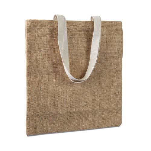 Plain Jute Bag with Canva Handle