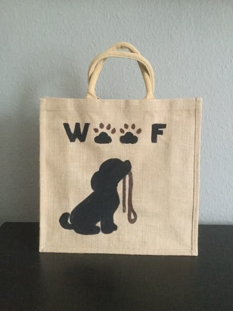 Puppy Printed Jute Bag