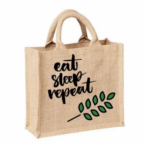 Text Printed Medium Size Jute Bag