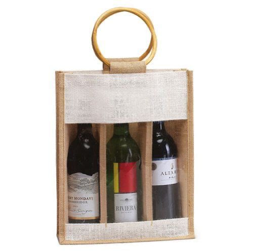 Three Wine Designer Jute Bag
