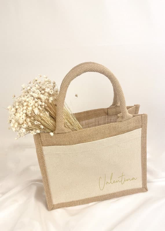 Aesthetic Jute Bag with Front Pocket