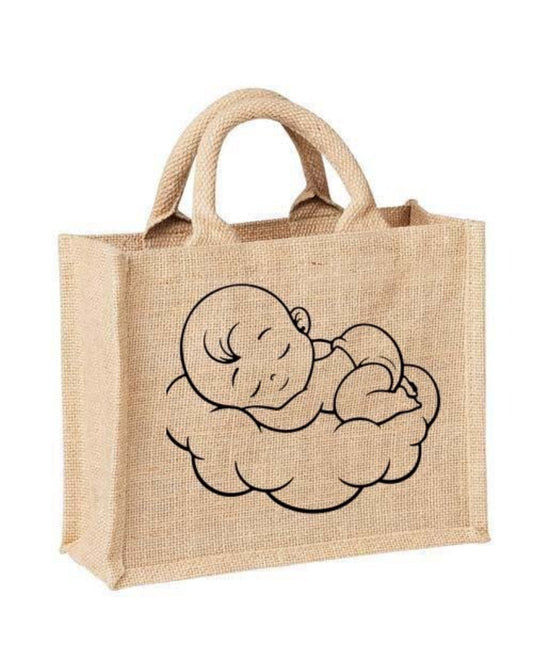   Baby Printed Natural Jute Bag