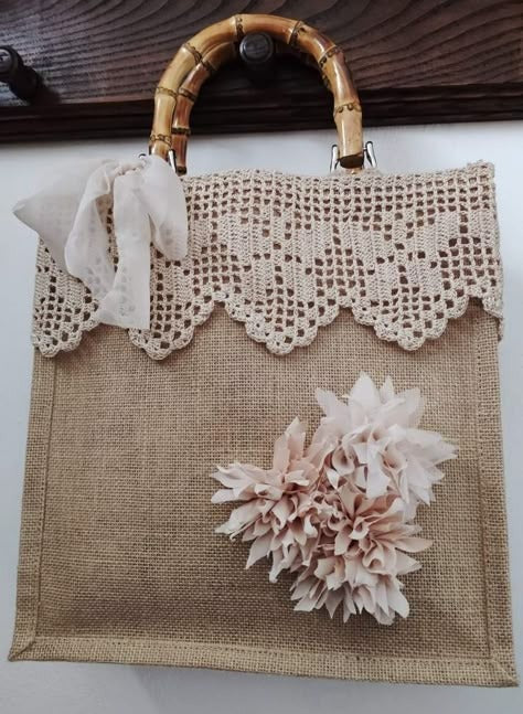 Designer Jute Bag with Coconut Handle