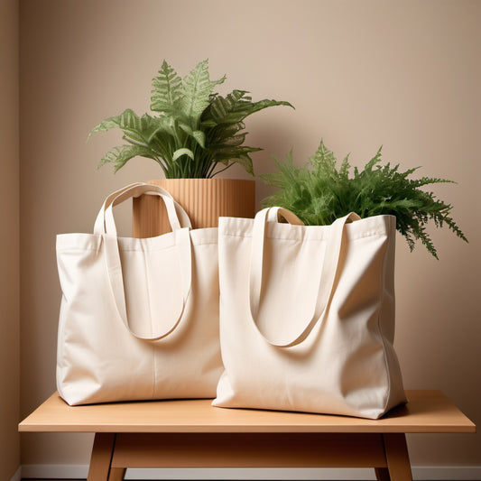 Plain Cream Canvas Tote Bag