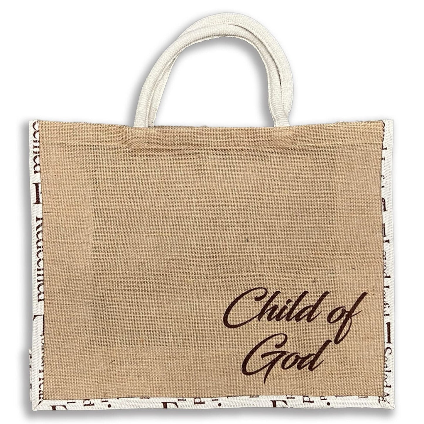 Jute Bag with the text Child of God Printed  on it