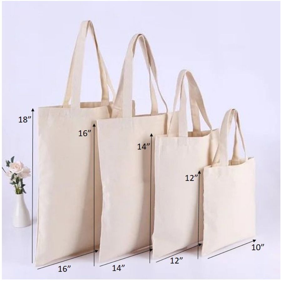 Multiple Plain Cream Canvas Tote Bag