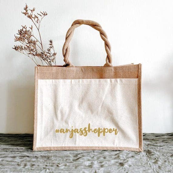 Natural Jute bag with Pocket