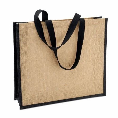 Plain Jute Bag  with Colored Edges
