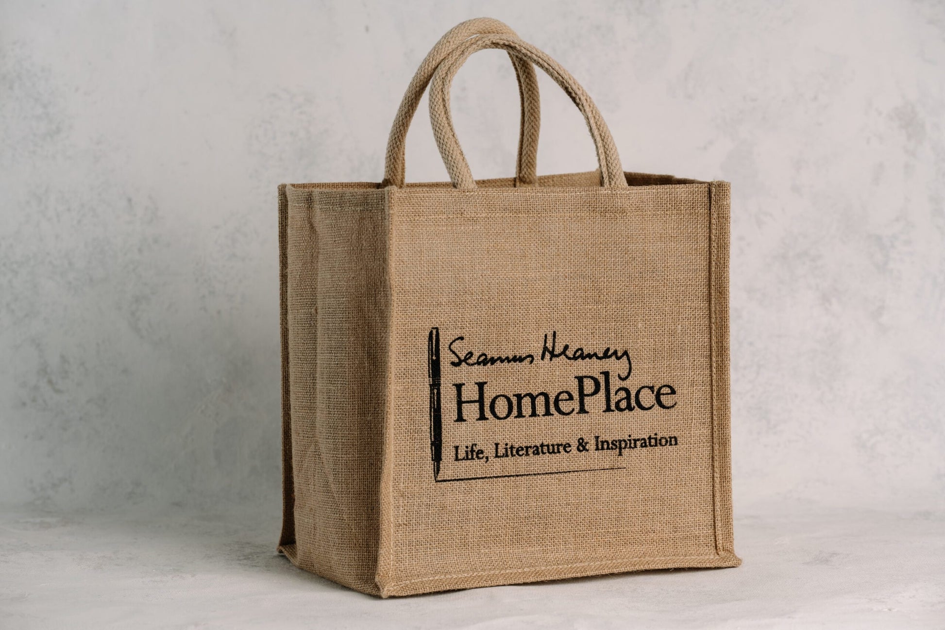 Printed Jute Bag with Cotton Rope Handle