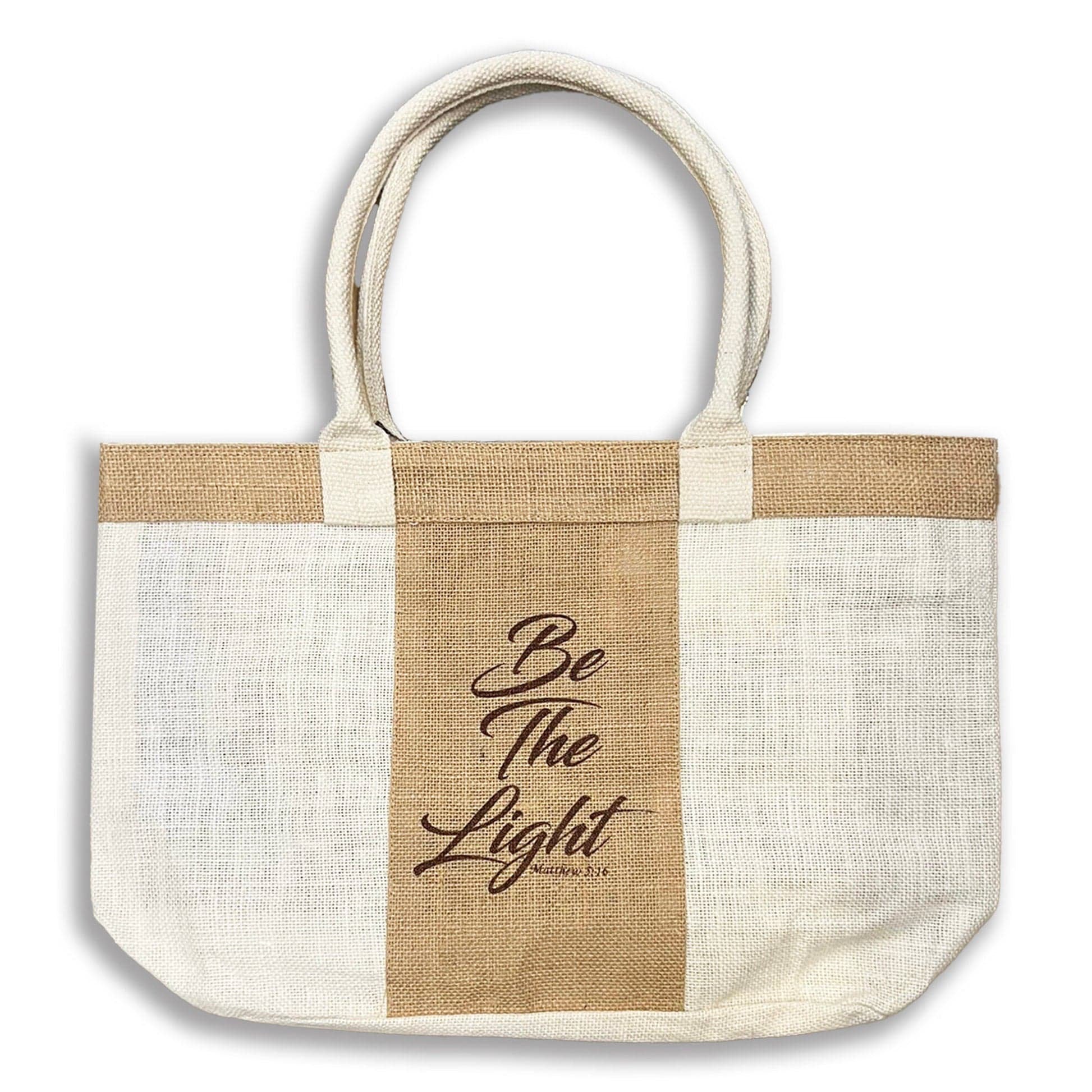 Printed with Cotton Rope Handle Jute Tote Bag and Purses