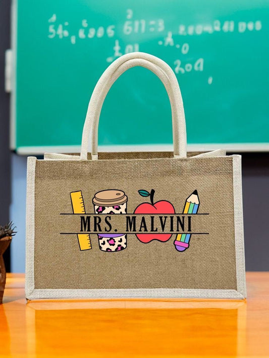 Stylish Personalized Jute Tote Bag