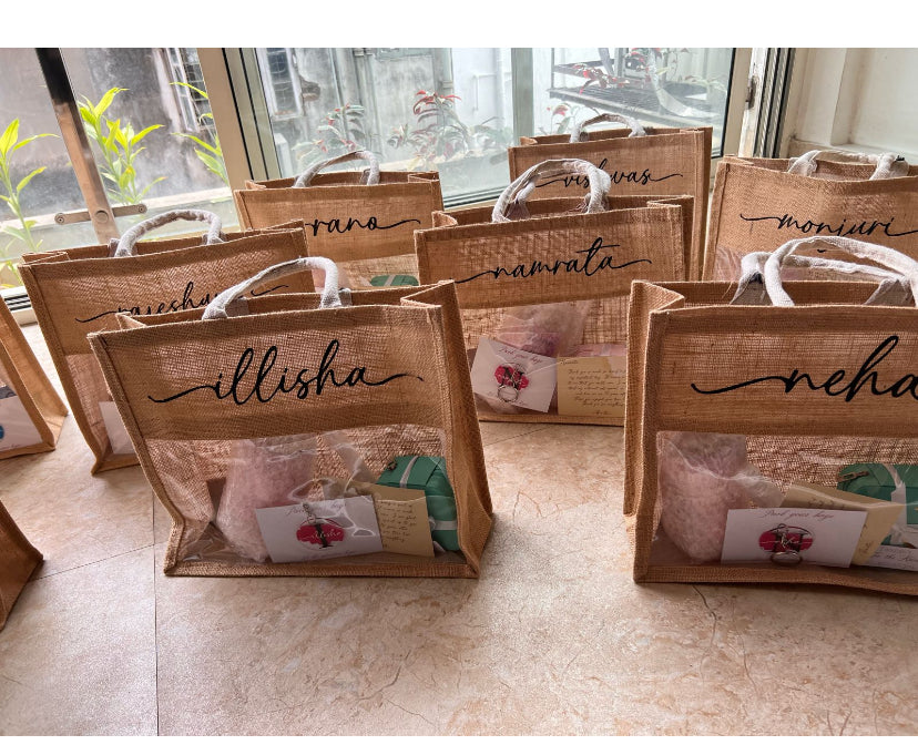 Transparent Jute Bag with Customized Name