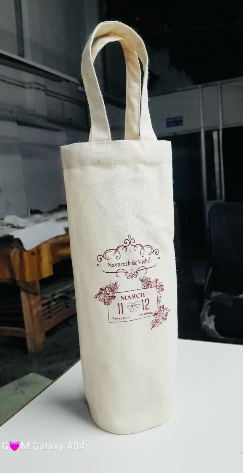 Logo Printed Single Wine Designer Jute Bag