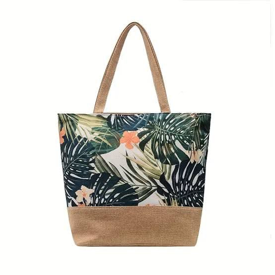 Printed Designer Jute Tote Bag