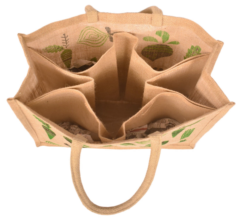 Grocery Natural Jute Bag with Compartments