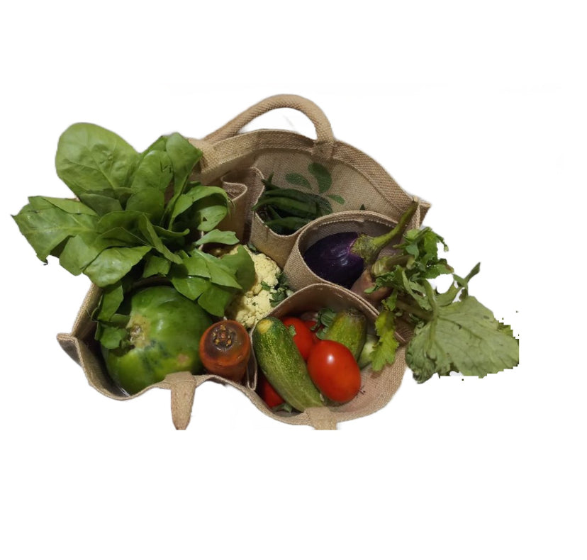 Grocery Natural Jute Bag with Compartments