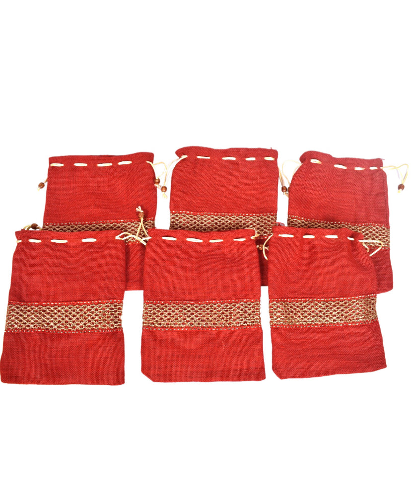 Designer Jute Handstring Pouches