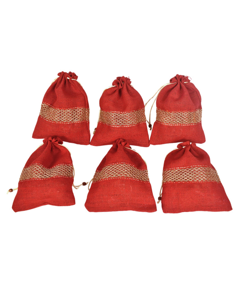 Designer Jute Handstring Pouches