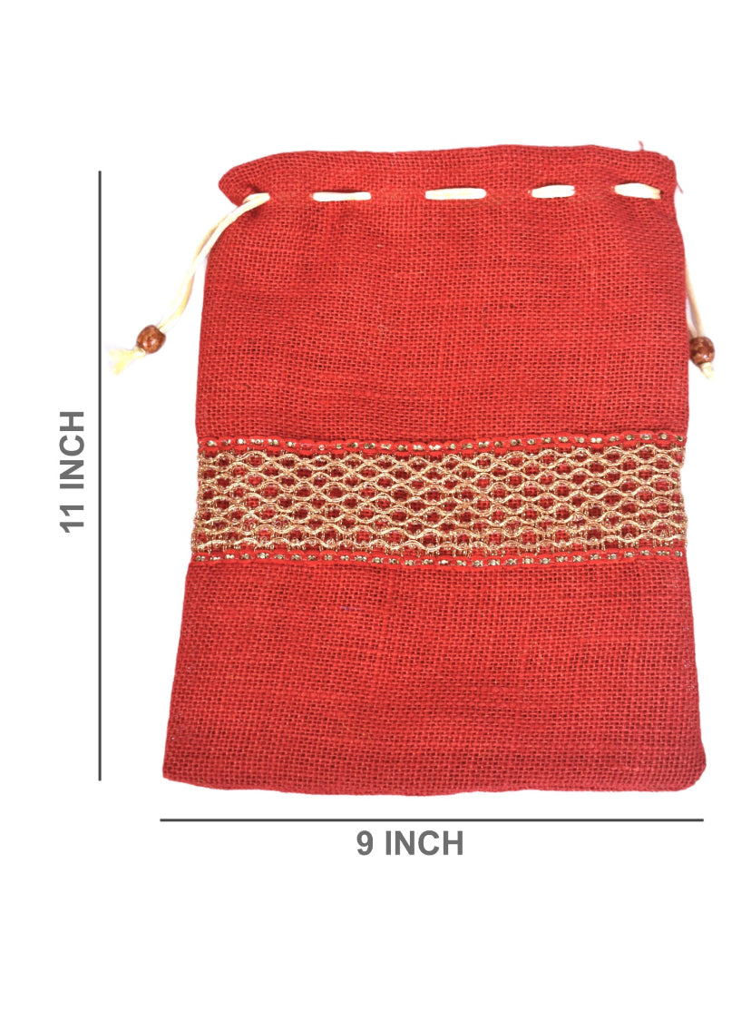 Designer Jute Handstring Pouches