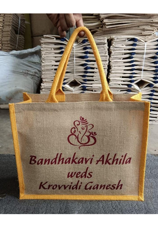 Wedding Name Printed Jute Bag