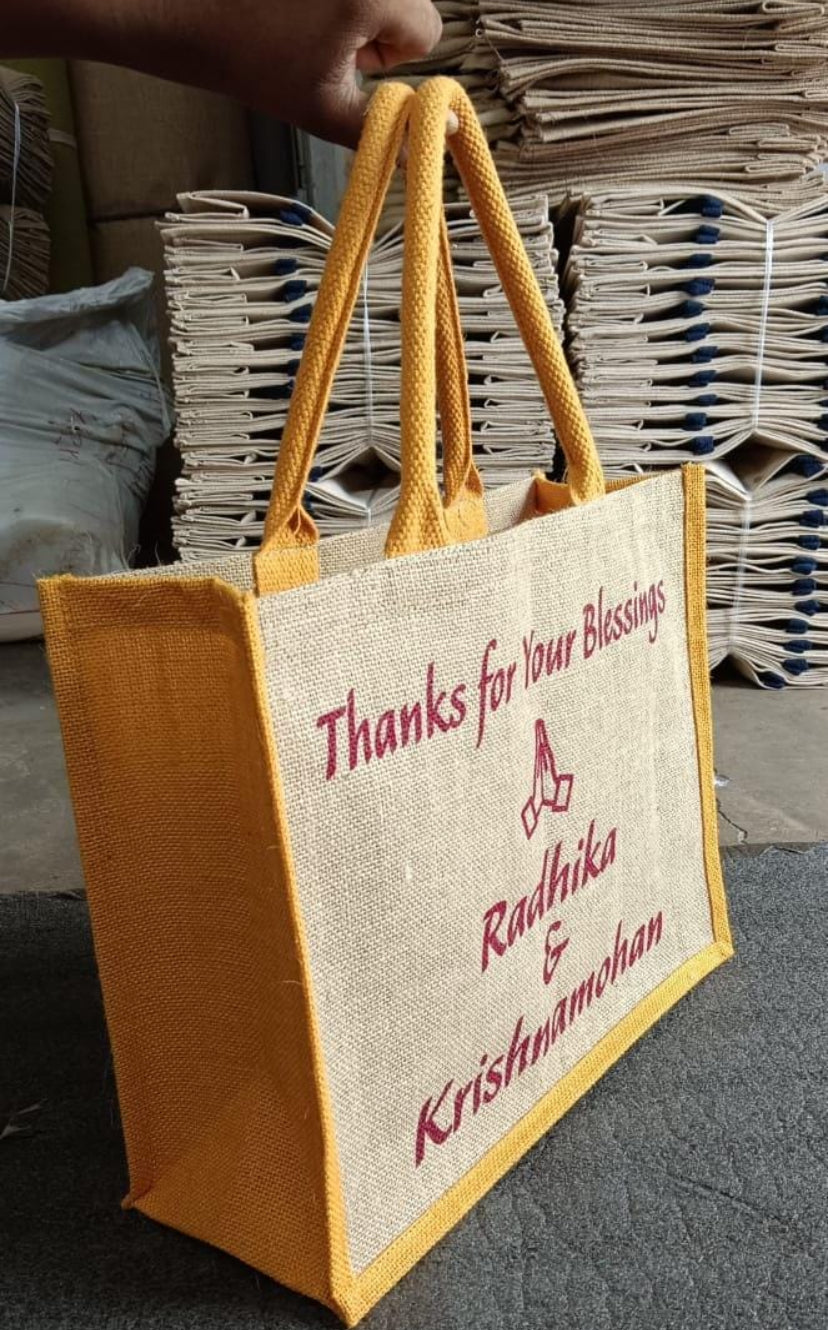 Wedding Name Printed Jute Bag