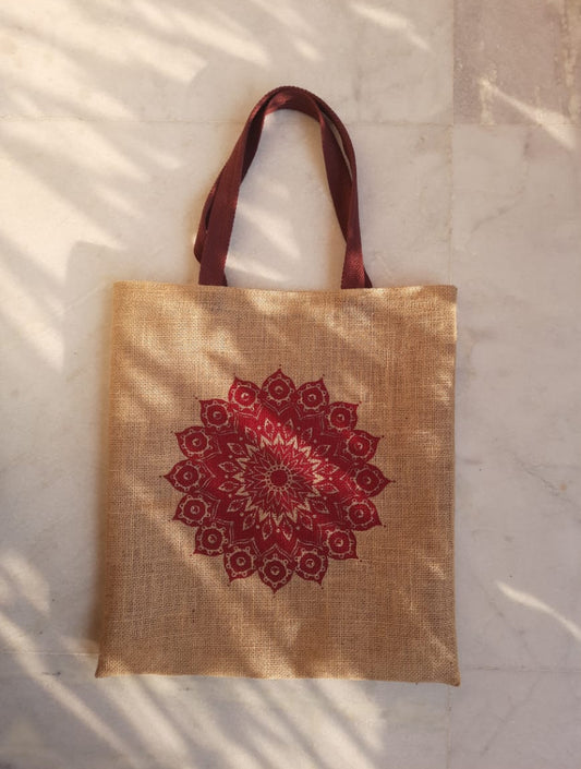 Printed Designer Jute Tote Bag