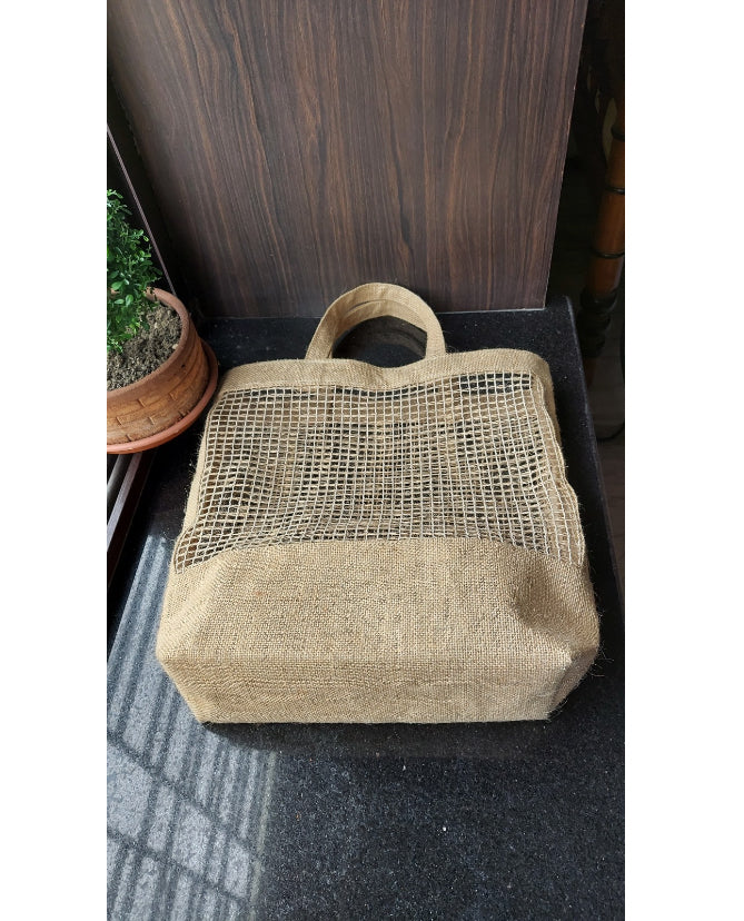 Space Stitching Grocery Jute Bag