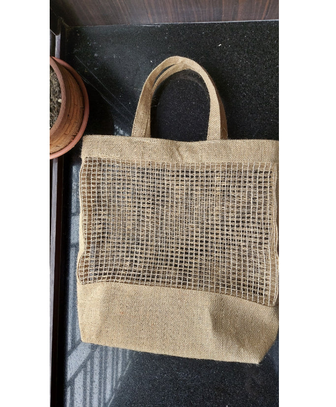 Space Stitching Grocery Jute Bag