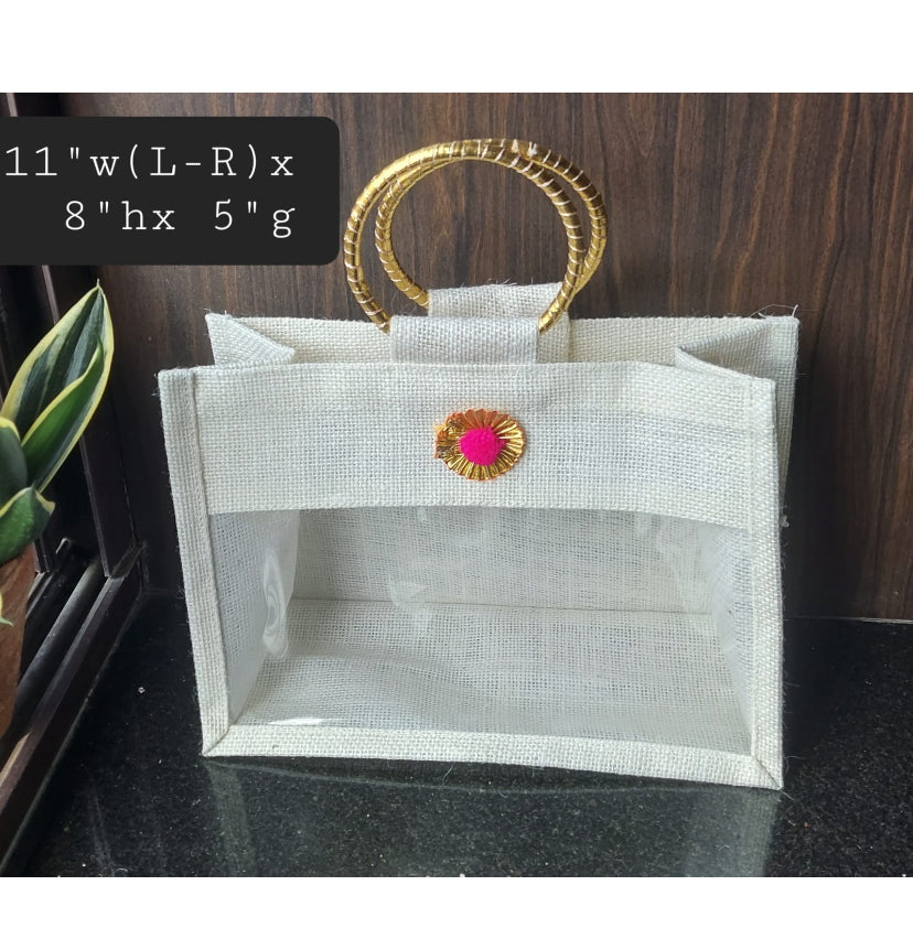 Wedding Gift  White Canvas Jute Bags