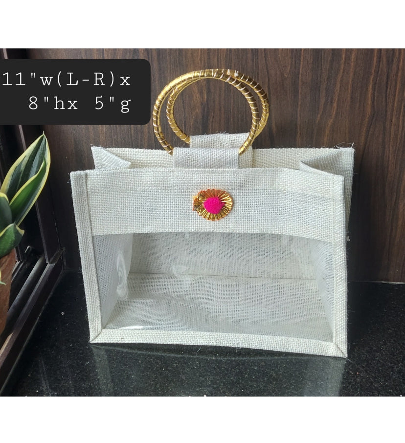 Wedding Gift  White Canvas Jute Bags