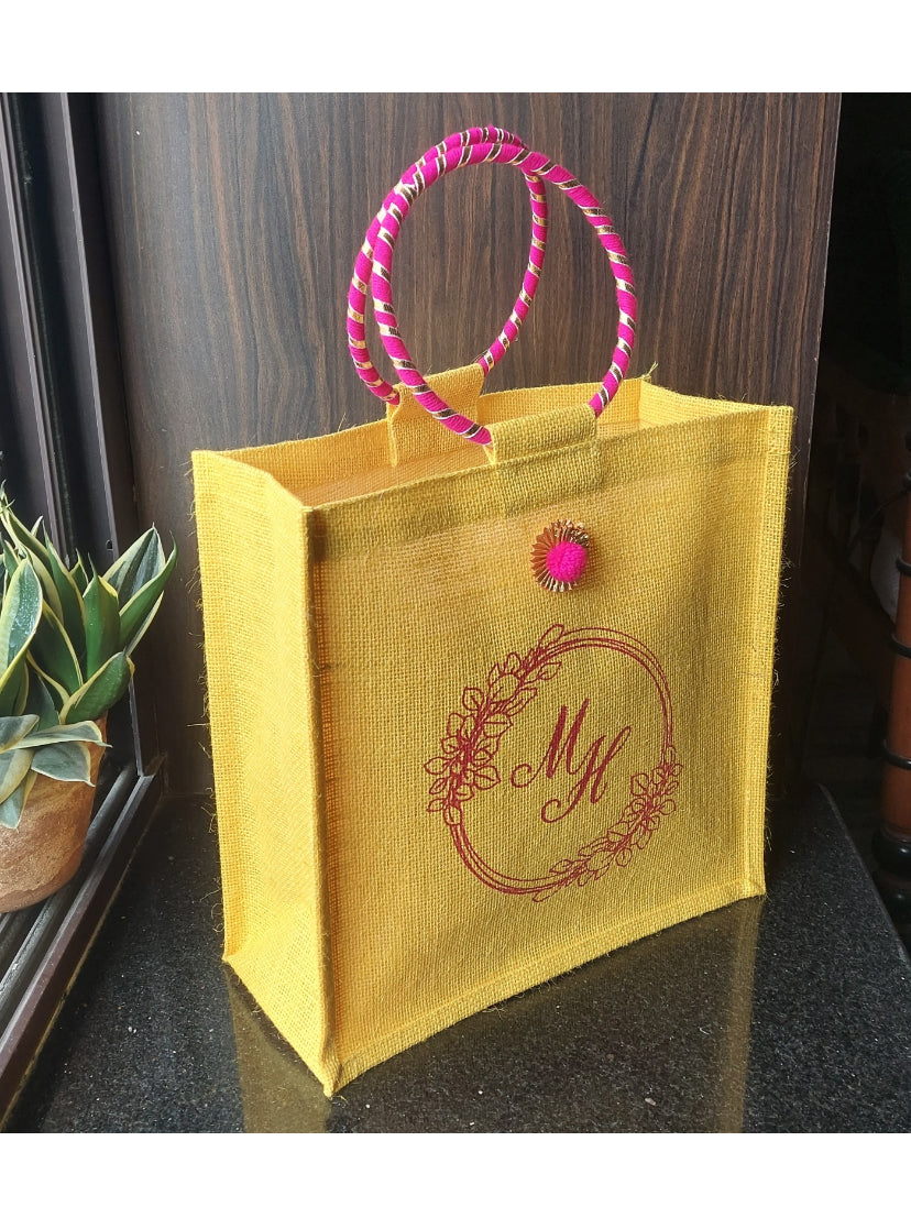 Wedding Jute Bag with Printed Customisation