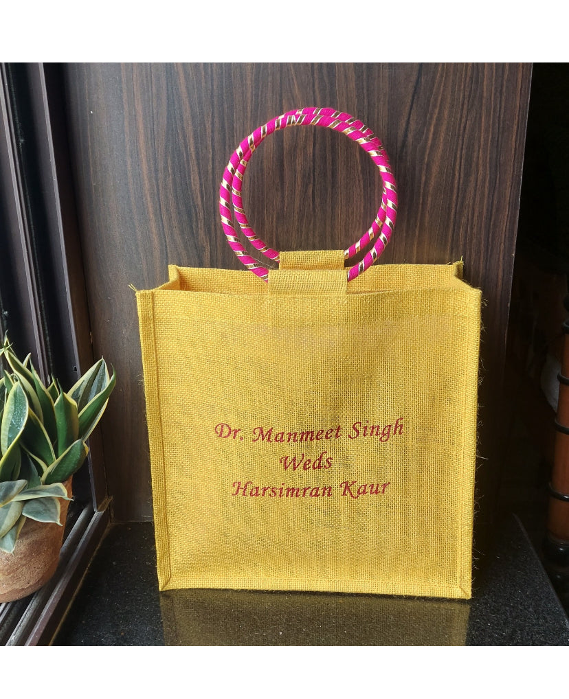 Wedding Jute Bag with Printed Customisation