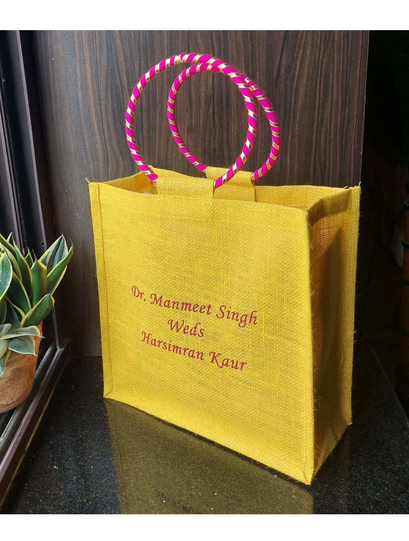 Wedding Jute Bag with Printed Customisation