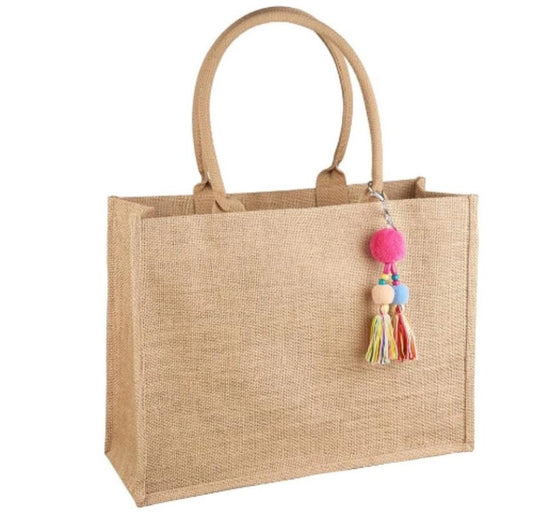 Natural Jute Bag with Beautiful Handle Accessory