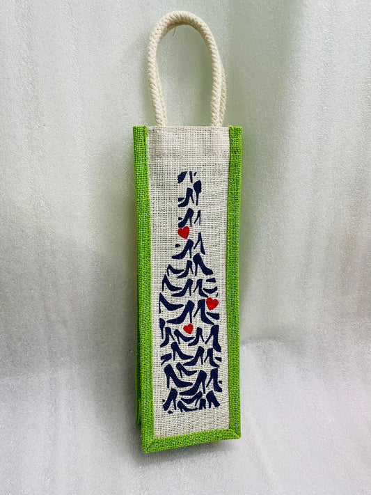 Single Wine Designer Jute Bag