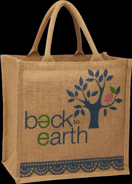 Natural Jute Bag with Both-Side DTF Print or Screen Print