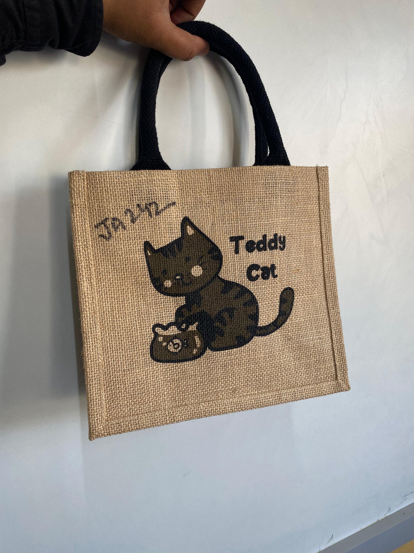 Screen Print Natural Jute Bag