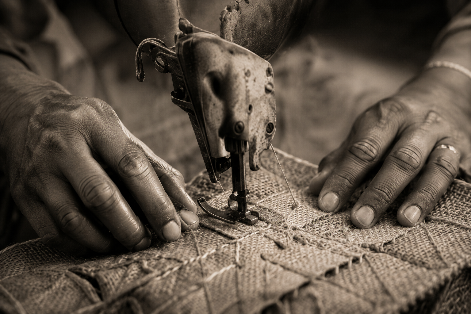 Traditional jute craftsmanship