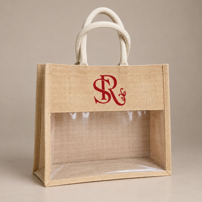 Transparent Window Jute Bag