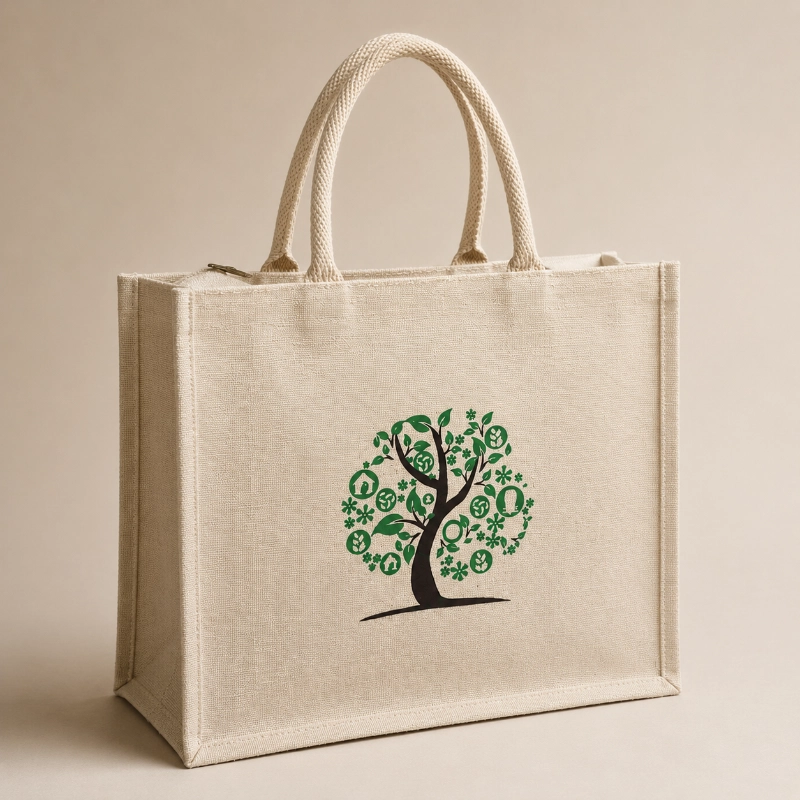 Natural Canvas Jute Bag
