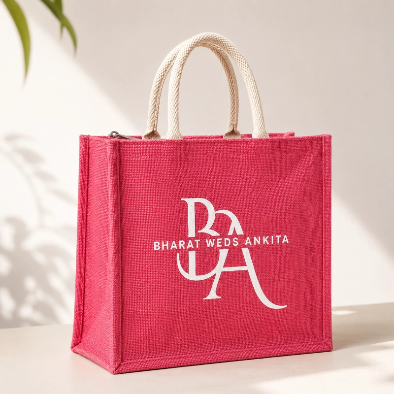 Custom Wedding Jute Bag